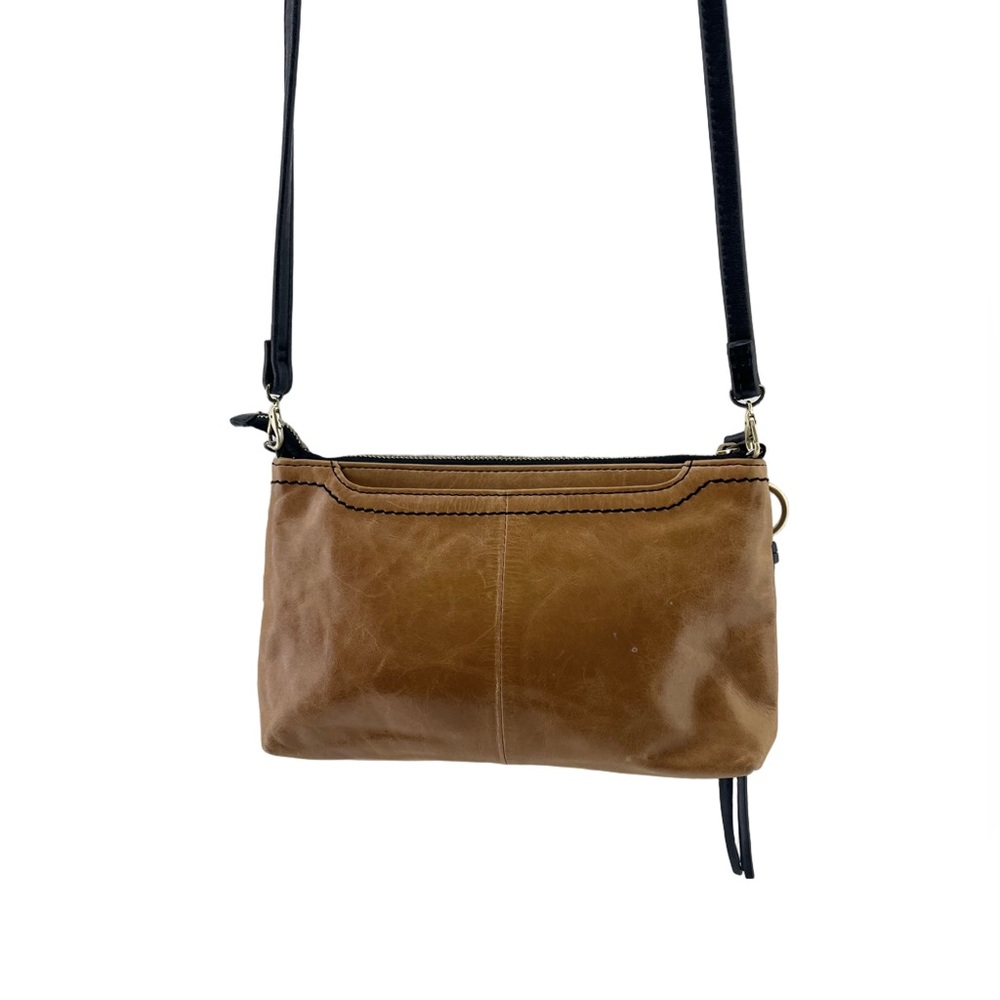 Vintage 90s HOBO Camel Tan Leather Crossbody Bag - Picture 4 of 6